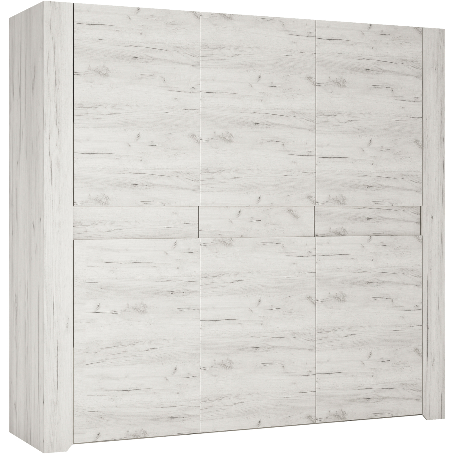 Rackhams White Angel 3 Door Wardrobe In Craft Oak - Malemine - 1 - Image 2