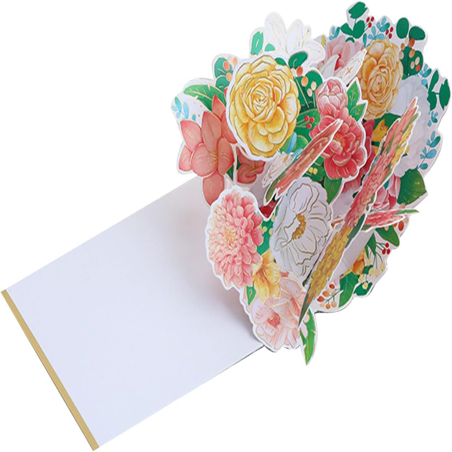 Brightfeel Half¿Masked Floral Bloom 3D Pop Up Greeting Card - White