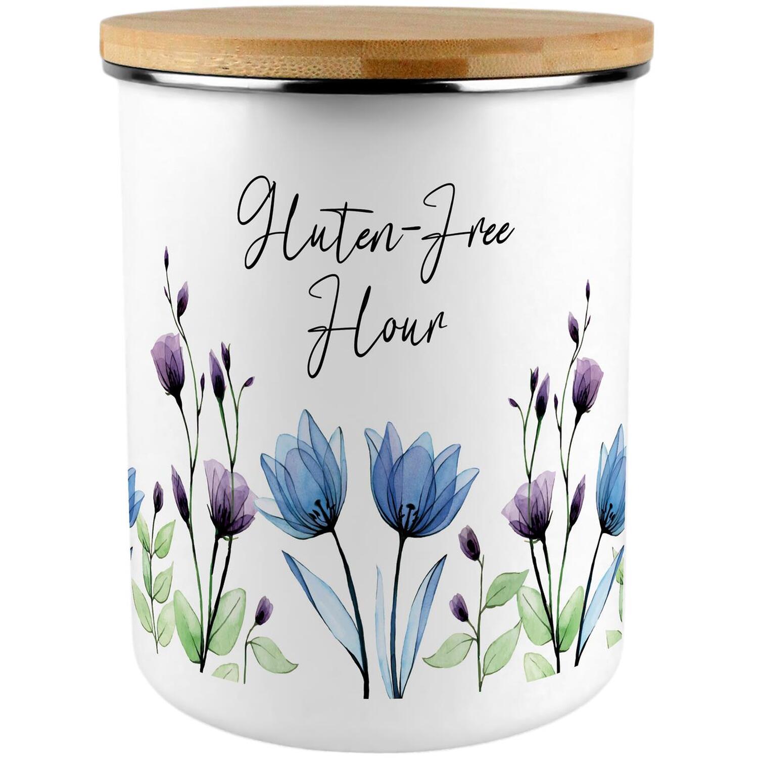 Blooming Lovely Flowers Large Gluten-Free Flour Canister - Ideal Kitchen Storage - Image 2
