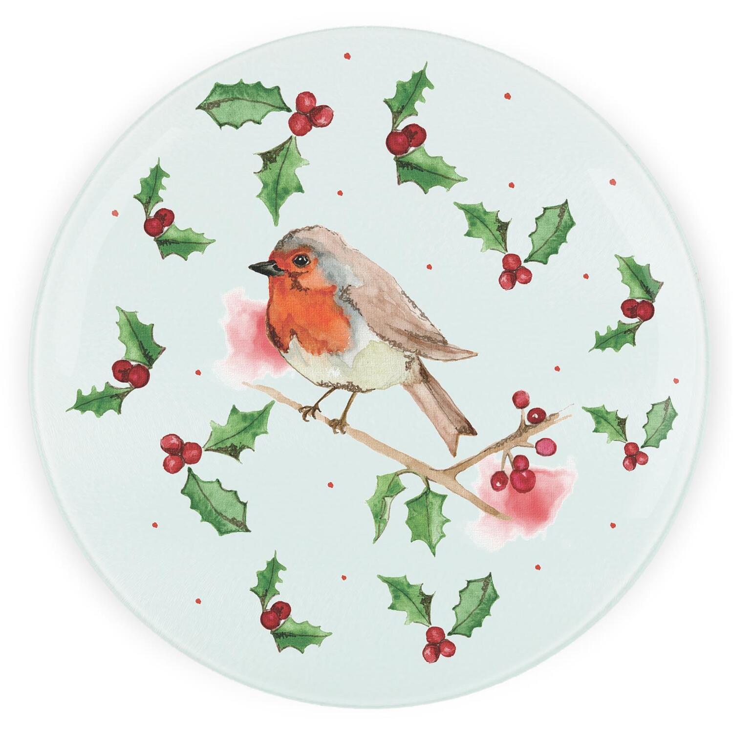 Image of Christmas Robins Round Worktop Protector -&hellip;