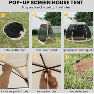 Costway 300 X 275 CM Foldable Outdoor Screened Camping Tent