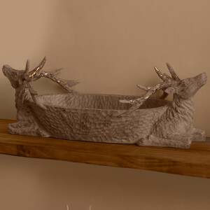Wood Effect Gold Brushed Tray