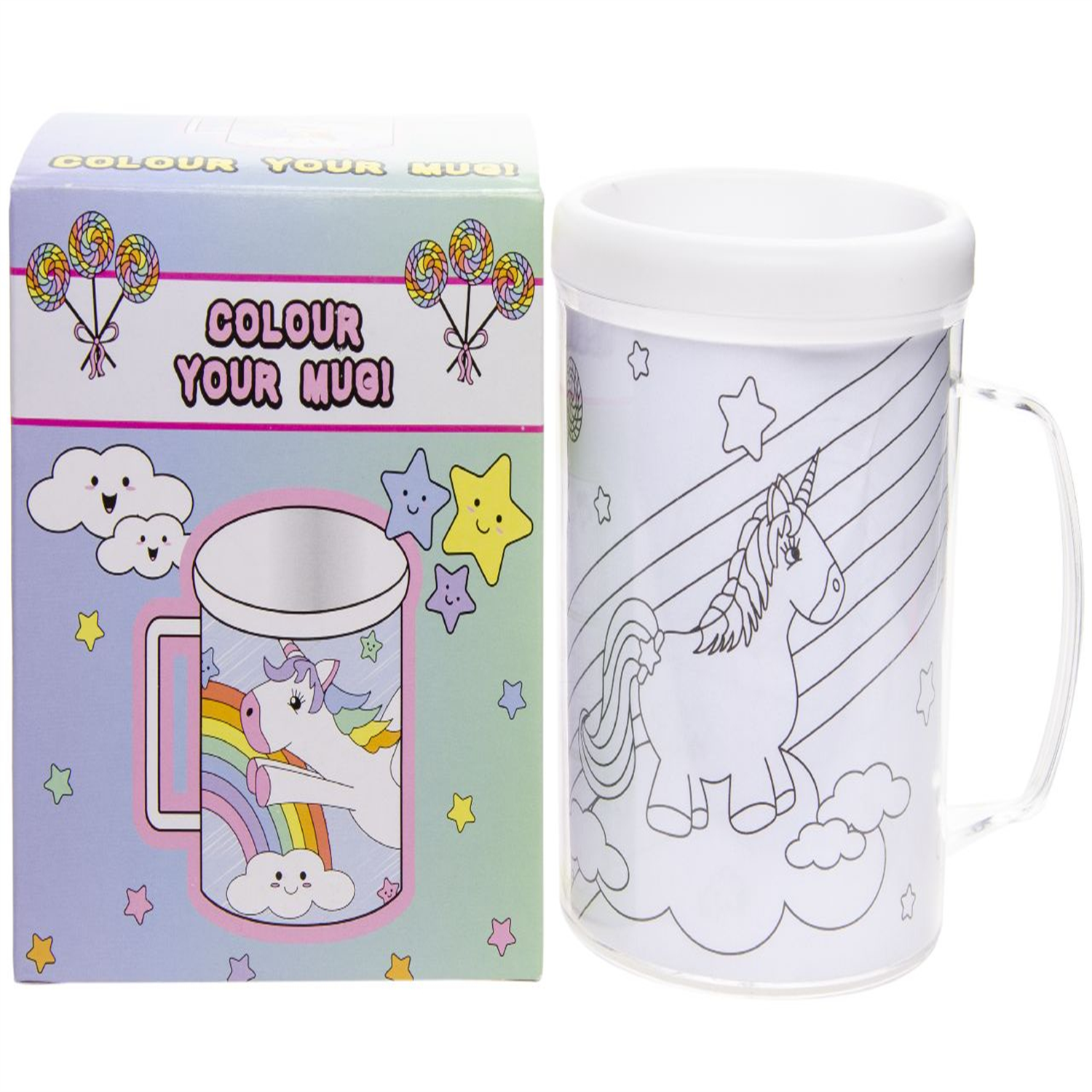 Unicorn Theme Color Your Own Mug - Toy Loot Party Bag Fillers Kids - Image 2