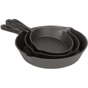 3 Piece Cast Iron Frying Pan Set - 6