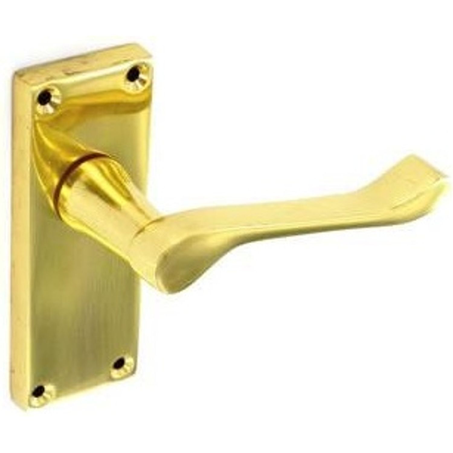 - Securit Victorian Scroll Latch Furn Door Handles (Pair) Br (115mm) - Image 2