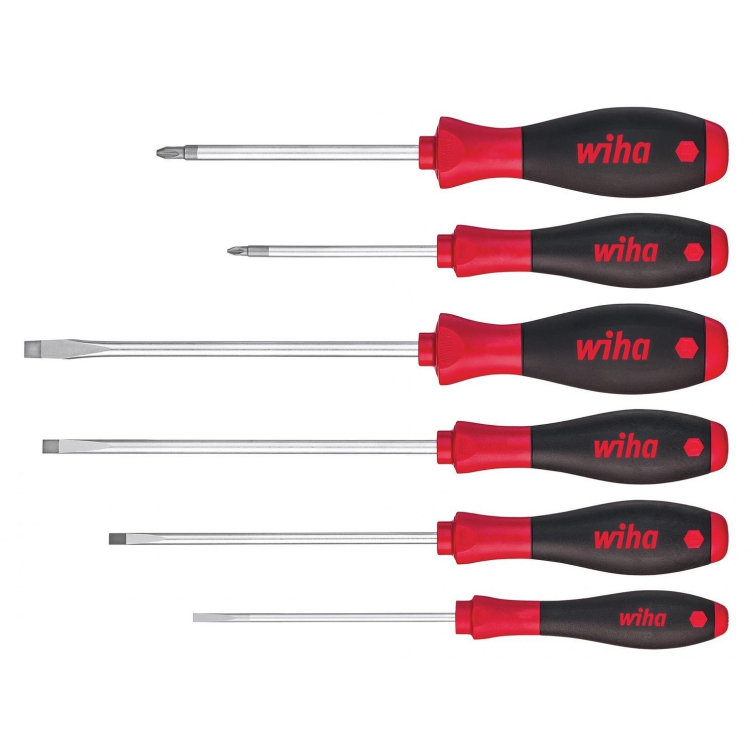 Wiha Softfinish Sl/Pz Screwdriver Set, 6 Piece - Multi Colour