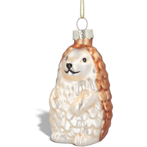Glass Hedgehog Christmas Tree Decoration