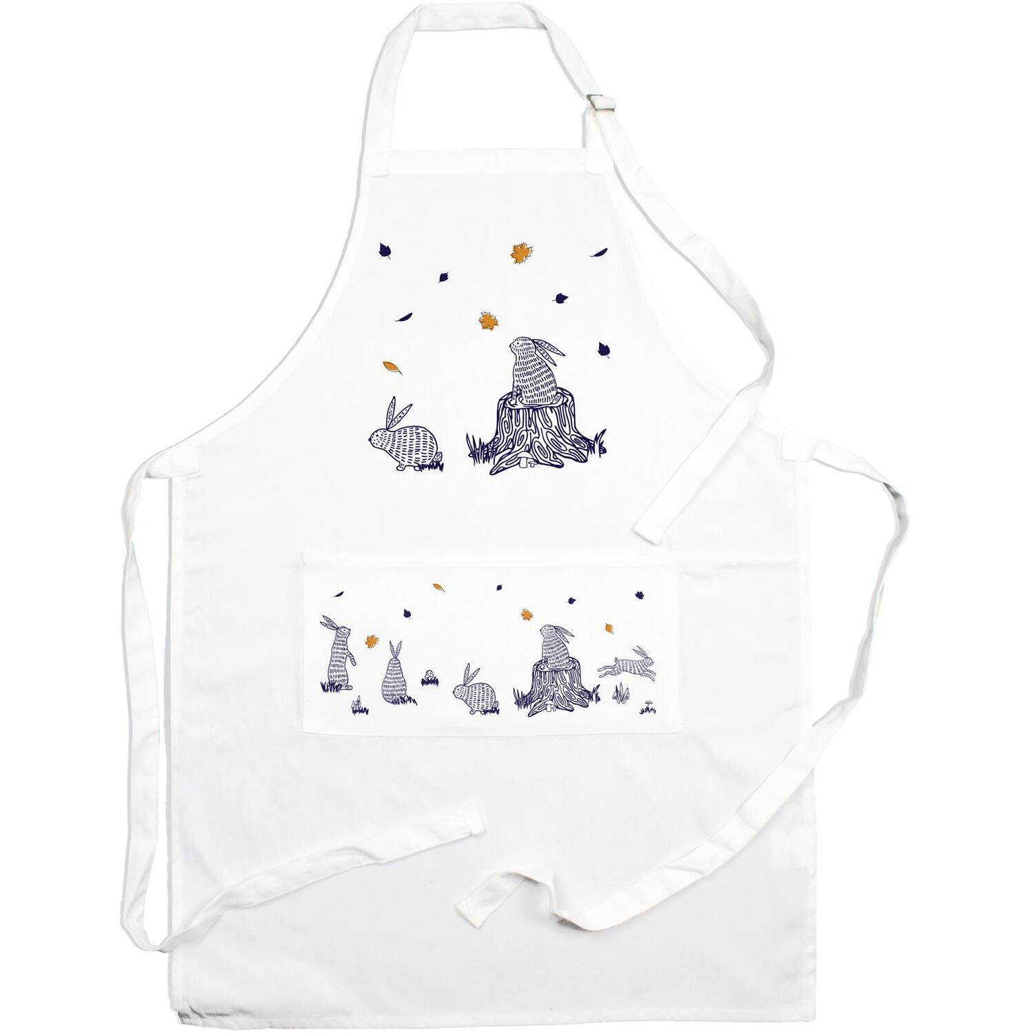 B&Q - Woodland Rabbits ApronForest Animals & Autumn LeavesCooking & Baking Gift Adjustable Neck/waist TiesLarge Front Pocket - Image 2