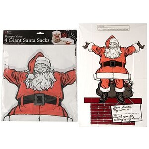 4pc Giant Santa Sacks 30inchx Bumper Value In Pvc Coated H c