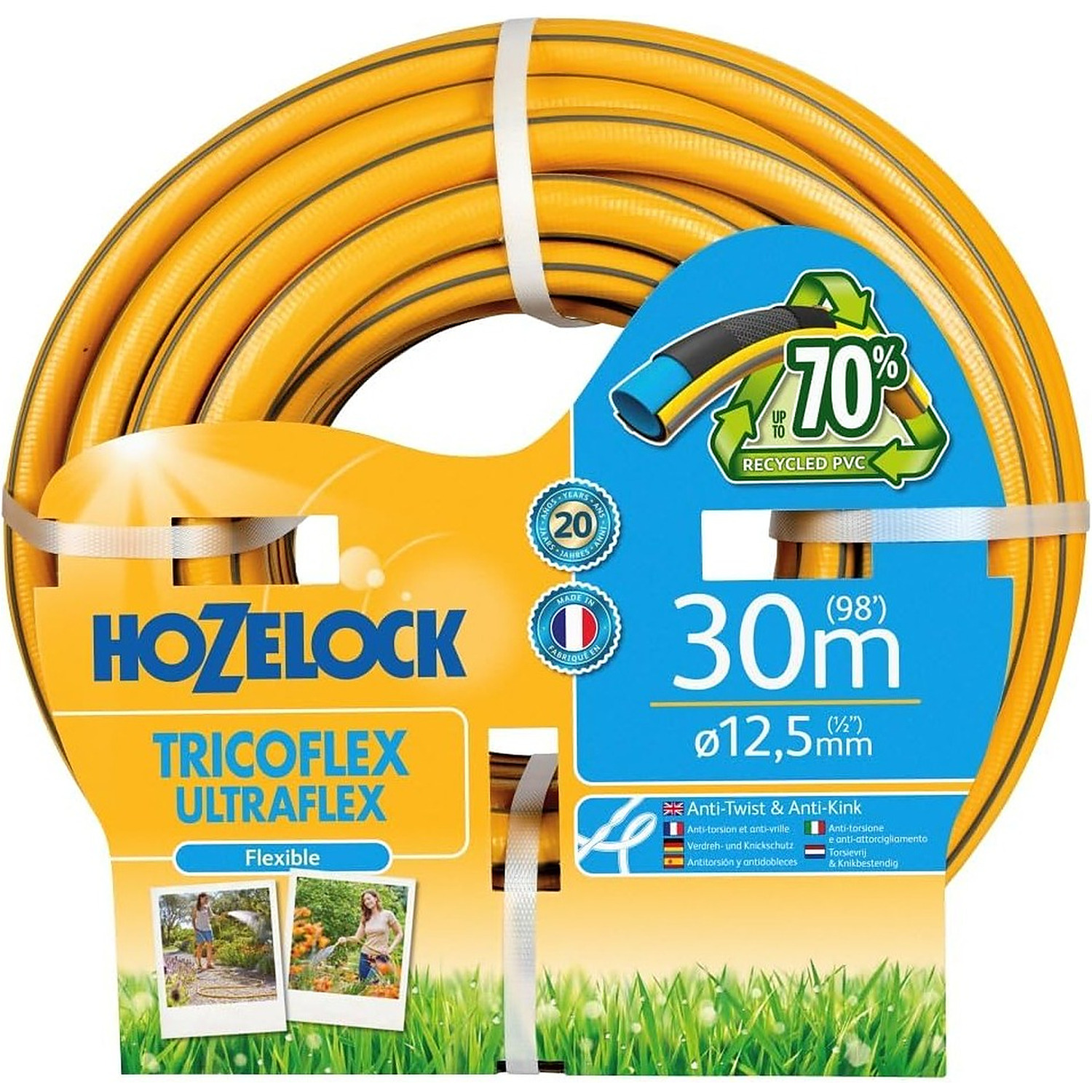 Hozelock 7730 Ultraflex Hose 30M 12.5Mm (1/2In) Diameter - Yellow