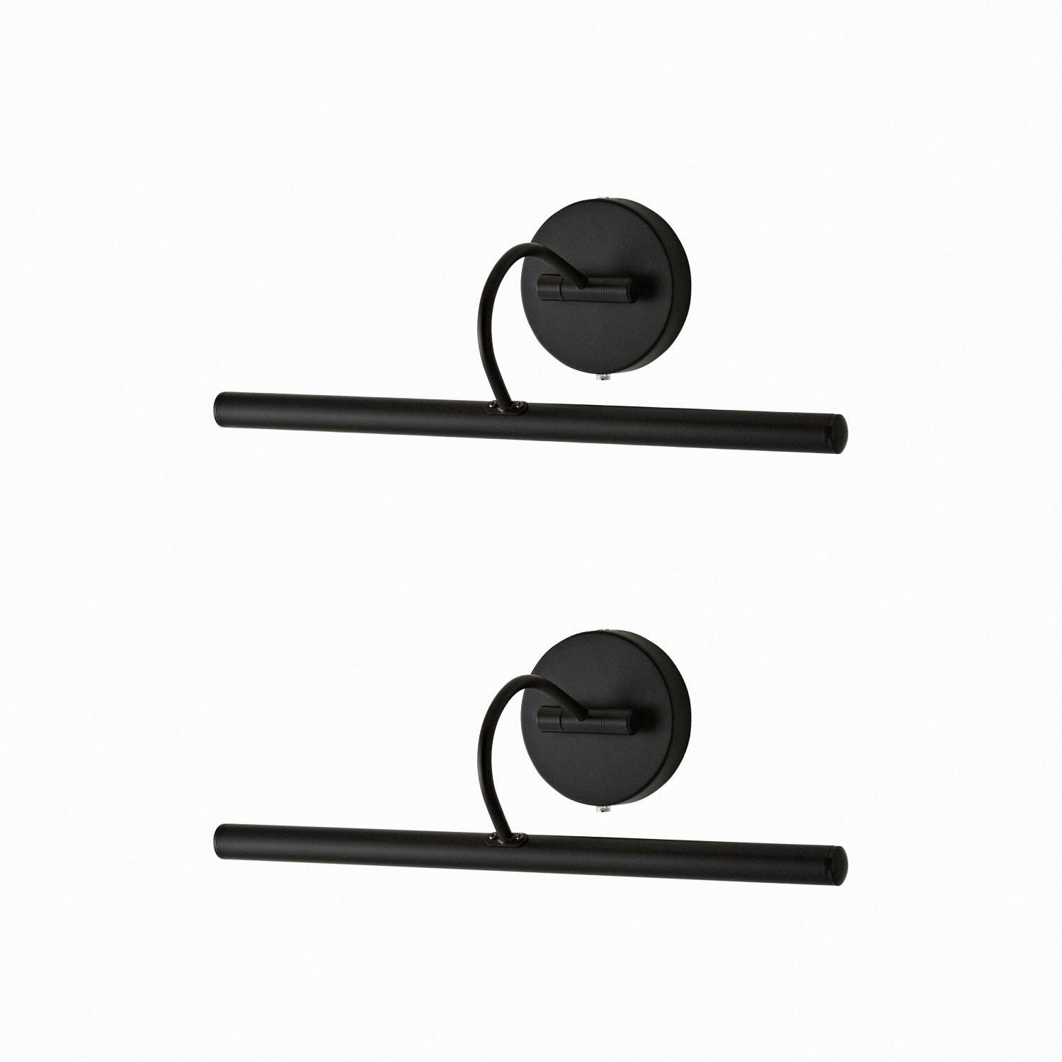 Valuelights Unisex Black Elton Pair Of Rechargeable Integrated Led Picture Wall Lights In - Image 5