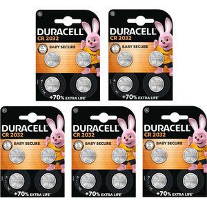 Duracell 2032 Lithium 3V Coin Cell Batteries - Pack of 20