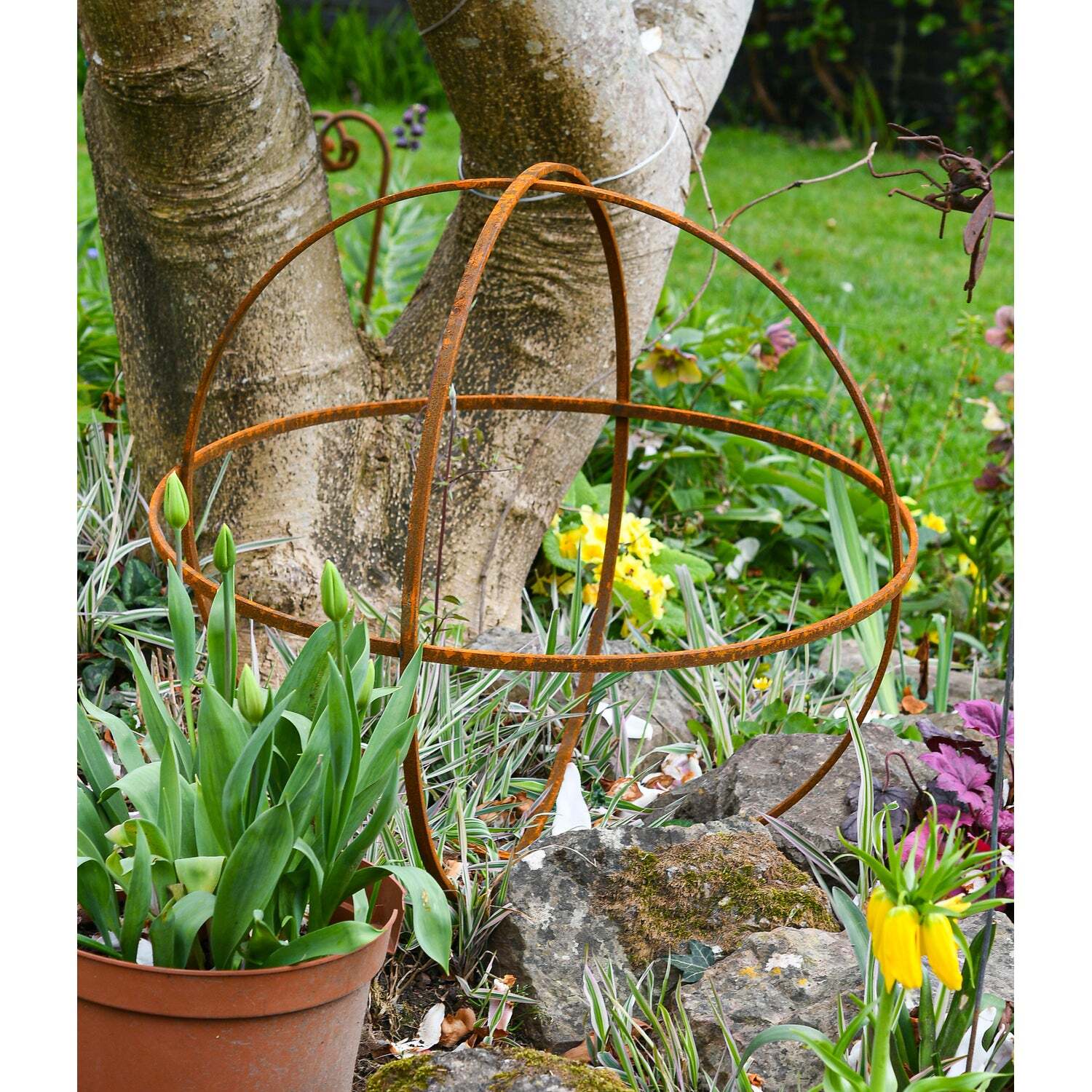  - Handmade Rusty Metal Garden Sphere OrnamentsMild SteelWeatherproofMultiple Sizes - Image 3