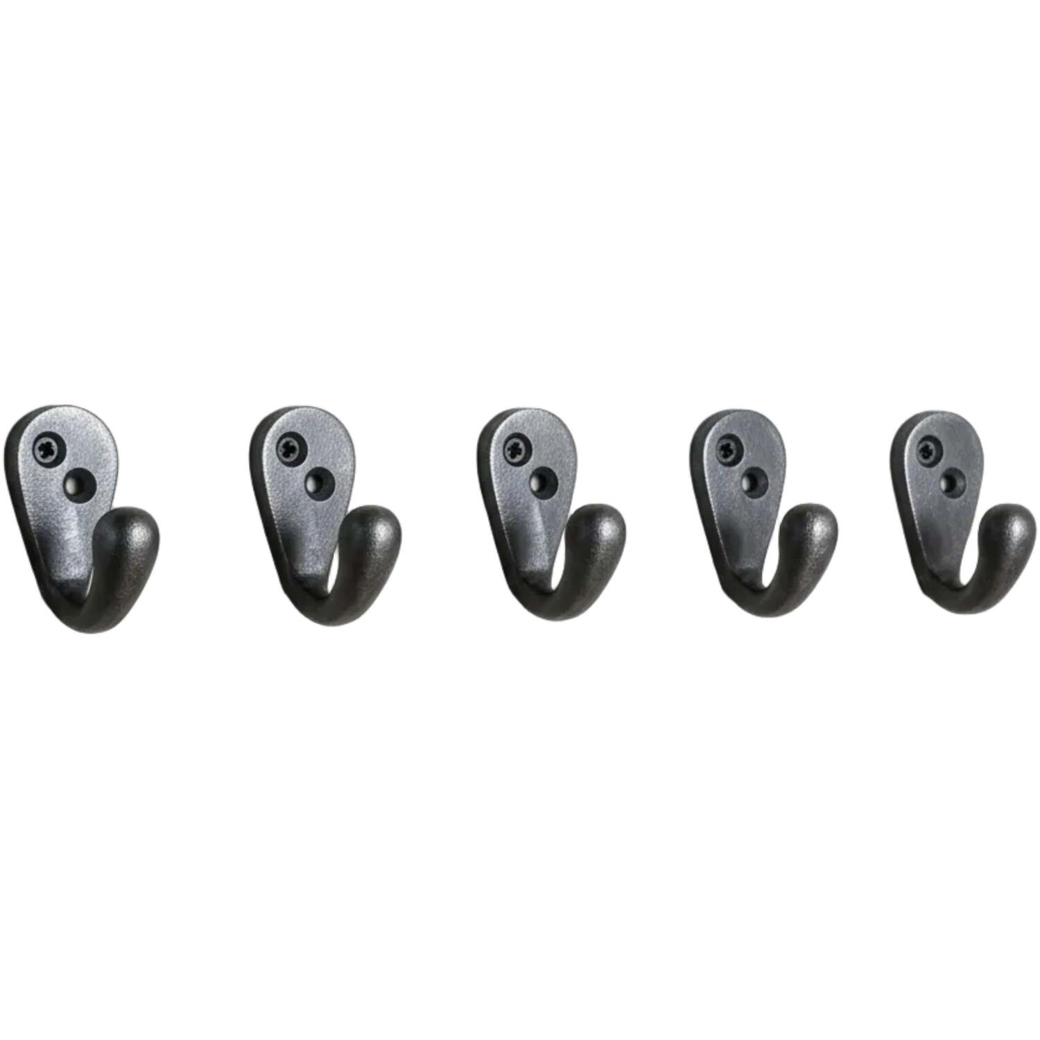 Betley Butterfly Vintage Single Robe Hooks, Black, Pack Of 5 - Black / Self Colour