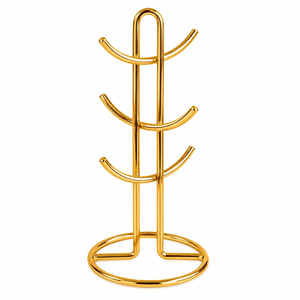 Stainless Steel Mug Rack 6 Hook Cup Holder Stand 38cm