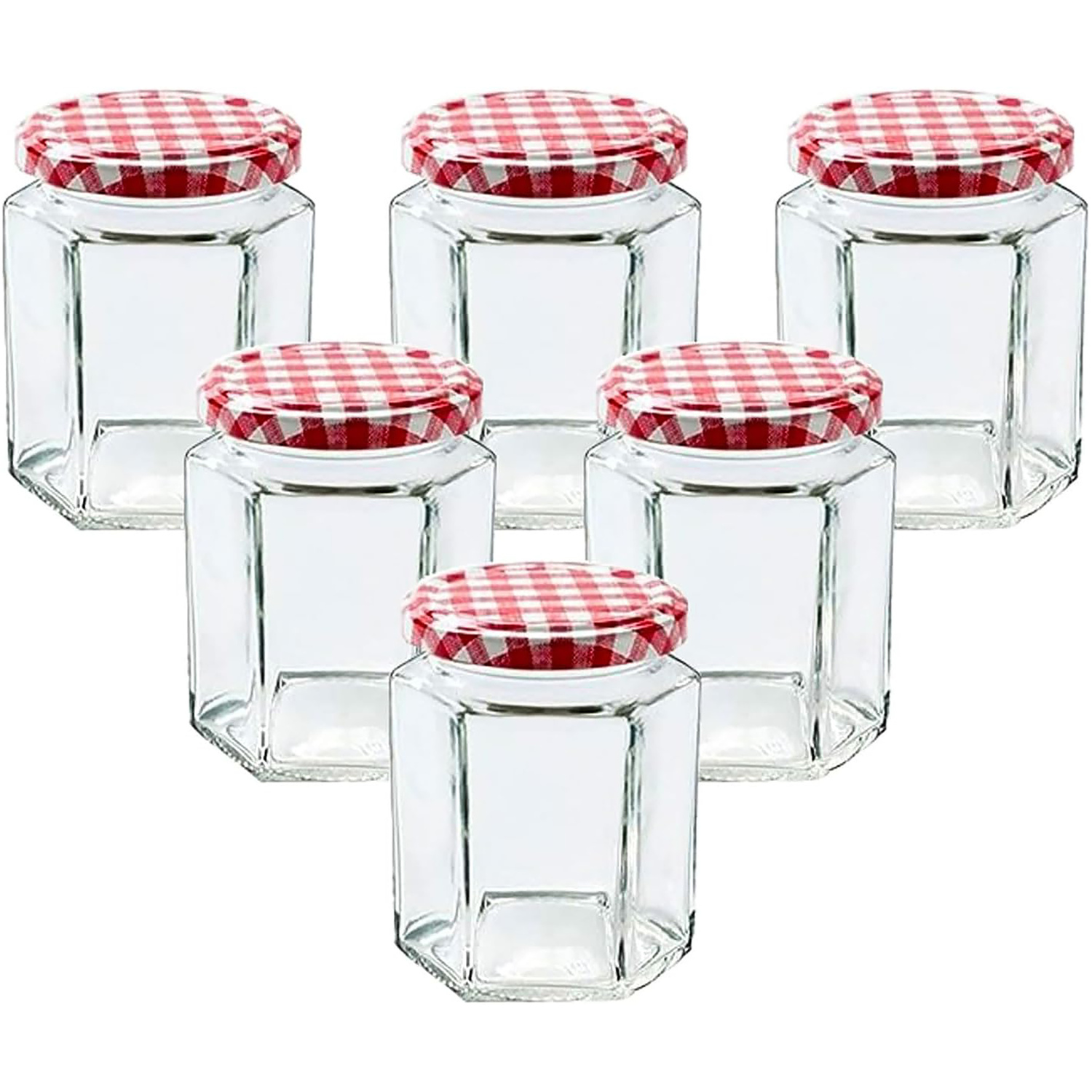 Simpa 280Ml Glass Jam Preserve Pickle Jars With Screw Top Lids - Red