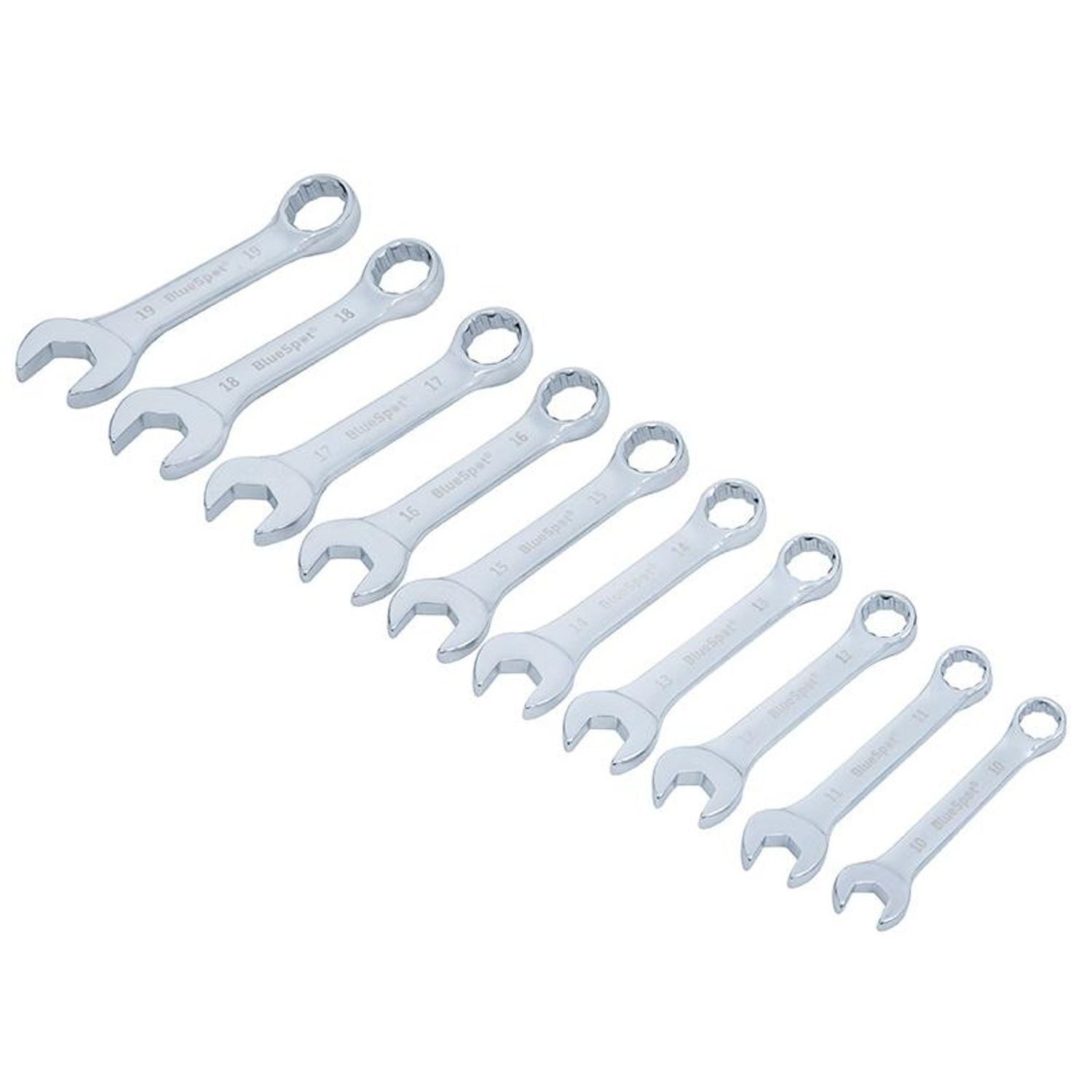 Bluespot Tools Stubby Combination Spanner Set, 10 Piece