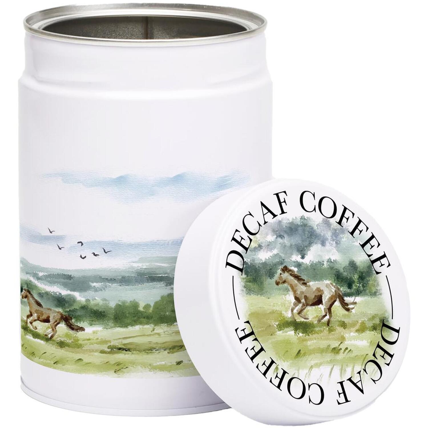 Purely Home Wild Horses Twist-Lid Kitchen Canister - Decaf Coffee