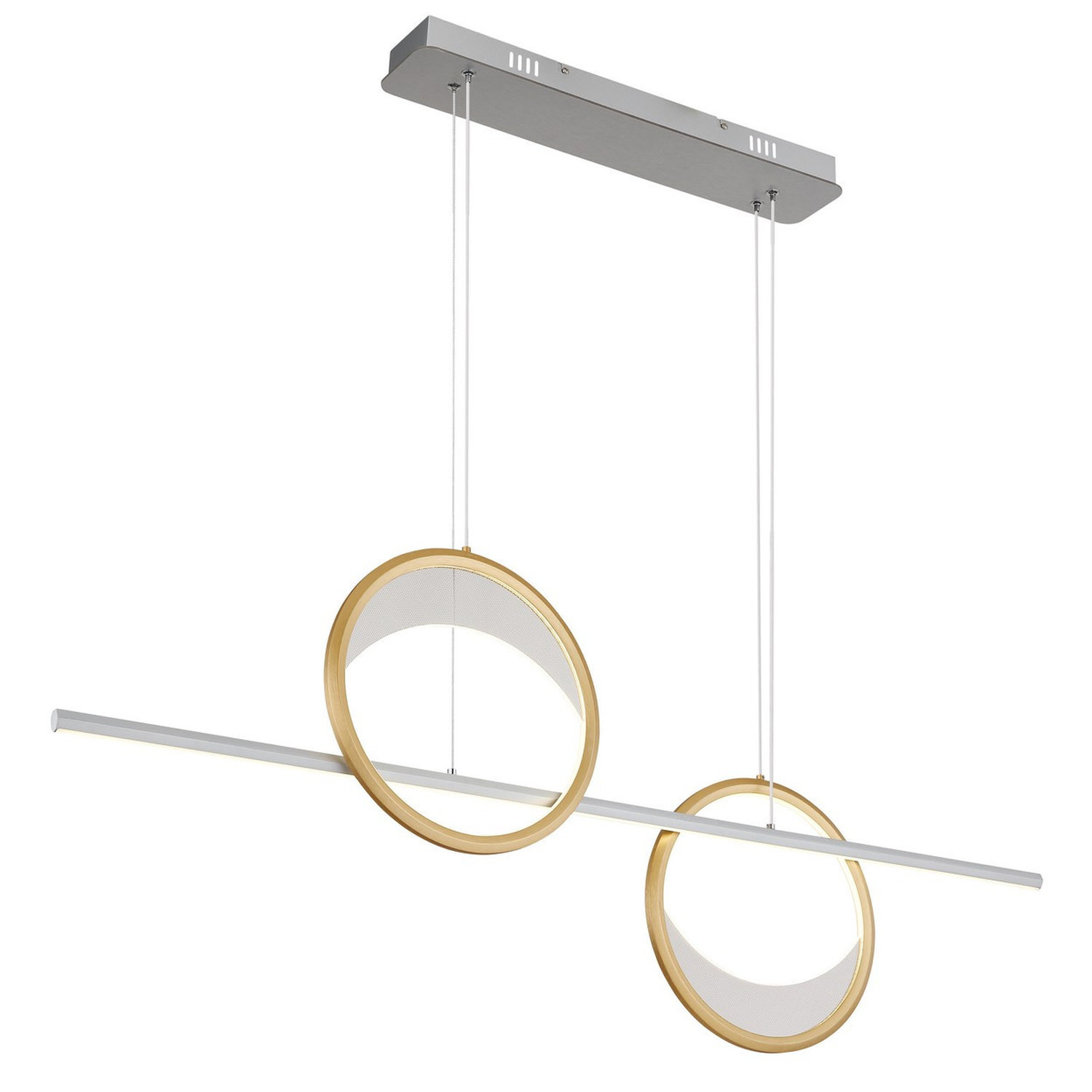 B&Q -  Luminosa Umbra Bar Pendant Ceiling Light Silver Colored 2X Led Dimmable 2700-6500K Remote Control Timer - Image 4