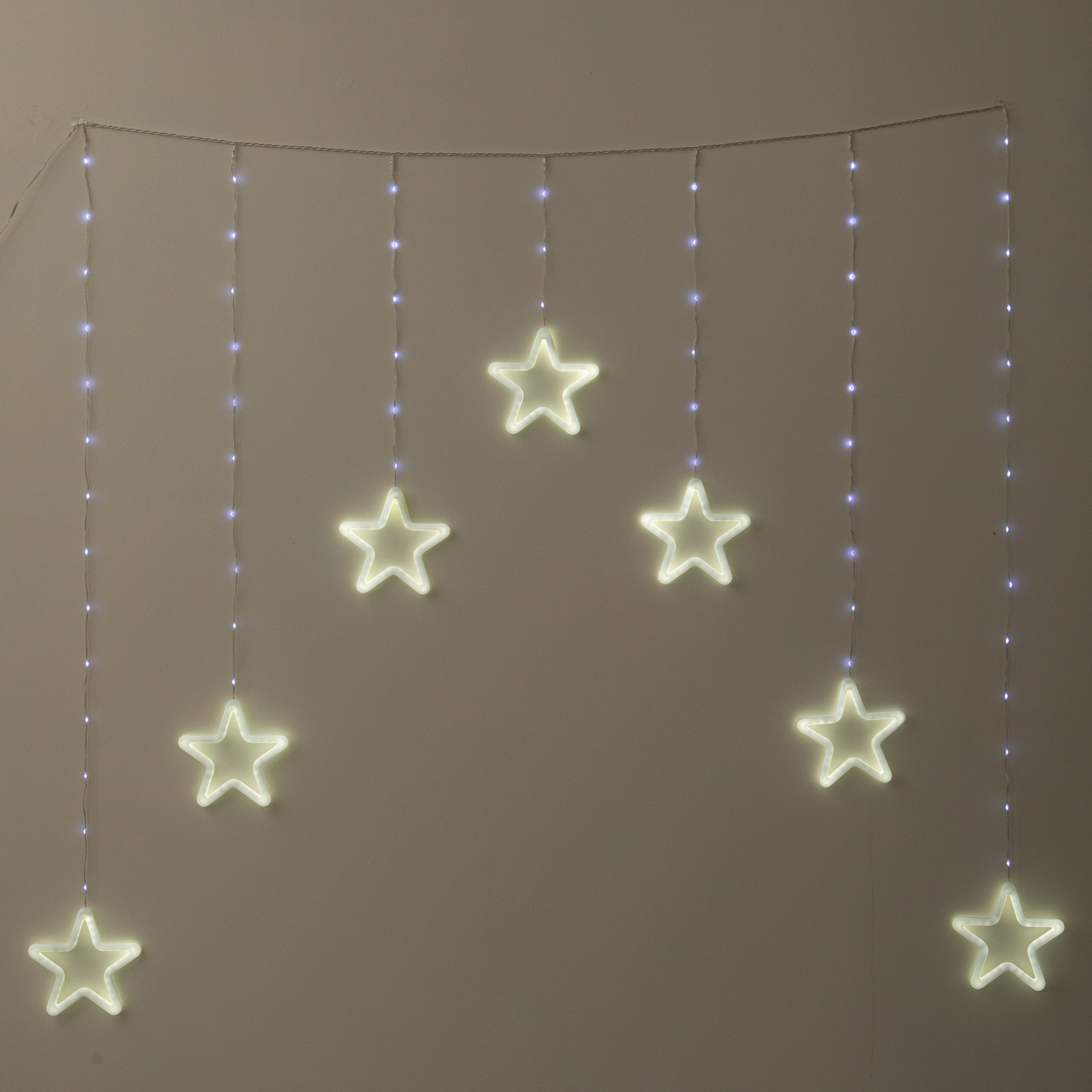 White 1.2 X 1.2M Neon Star Curtain Christmas Lights With 427 Leds - Image 4
