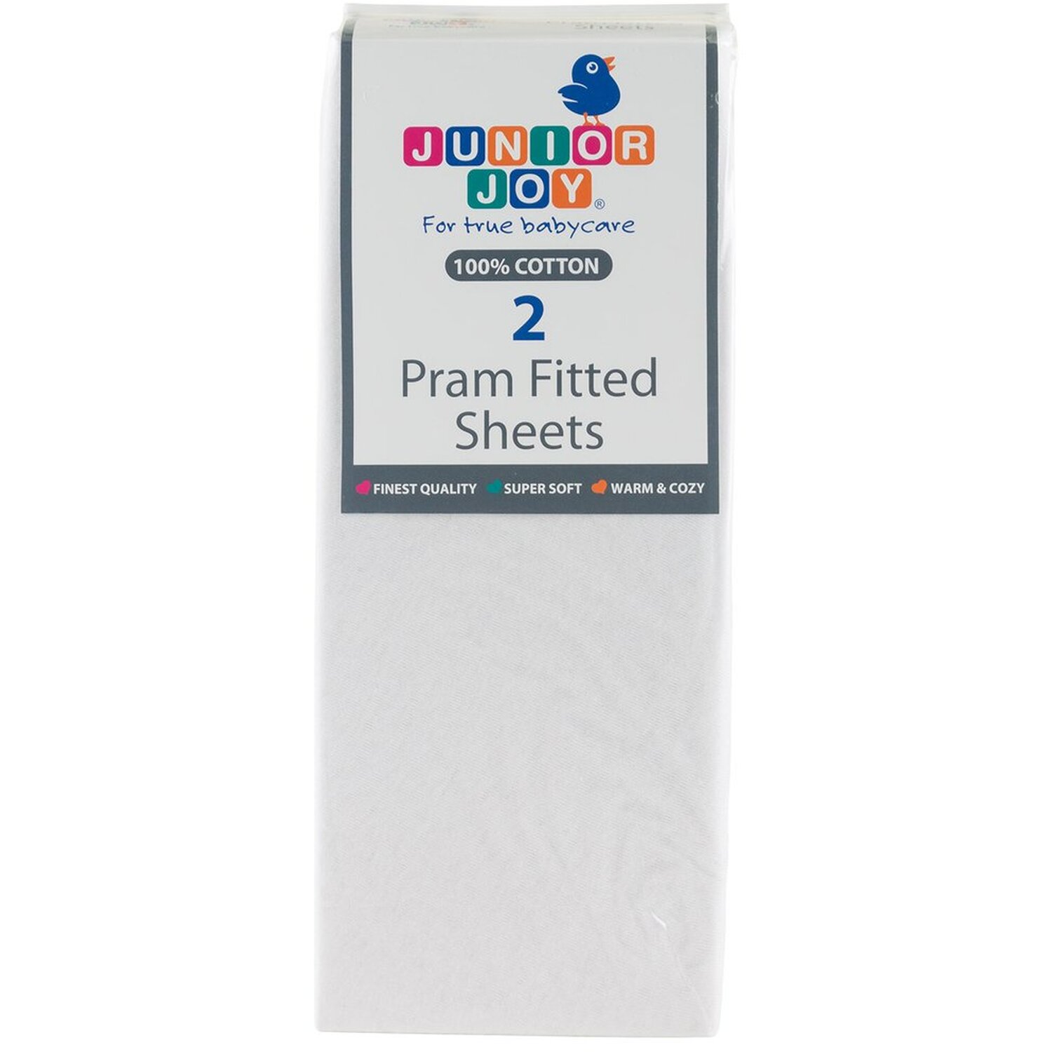 Junior Joy Pram Fitted Cotton Sheet - White