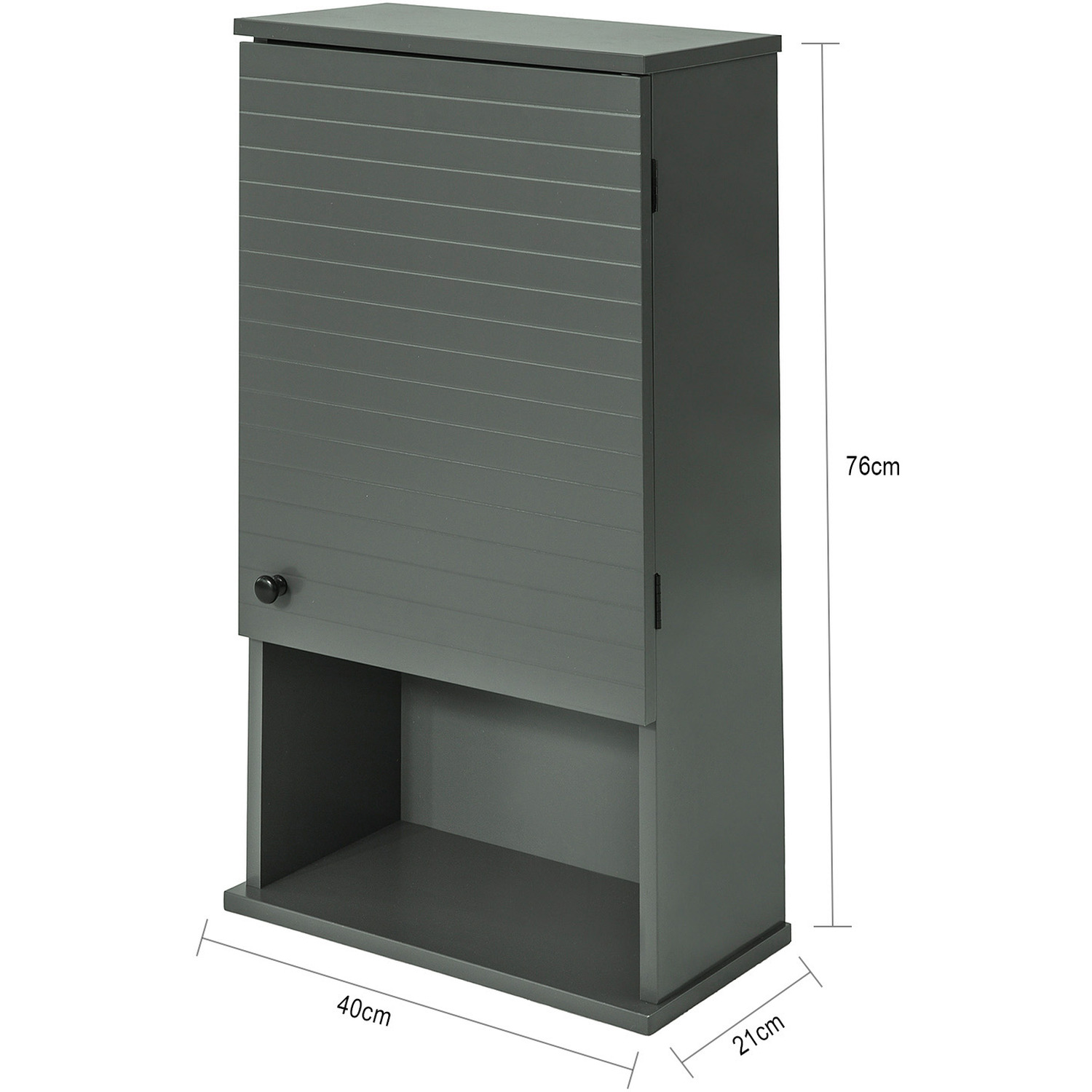 Sobuy Wall Mounted Bathroom Storage Cabinet - Grey