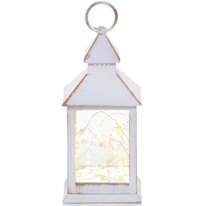 White LED Lantern With Pearls