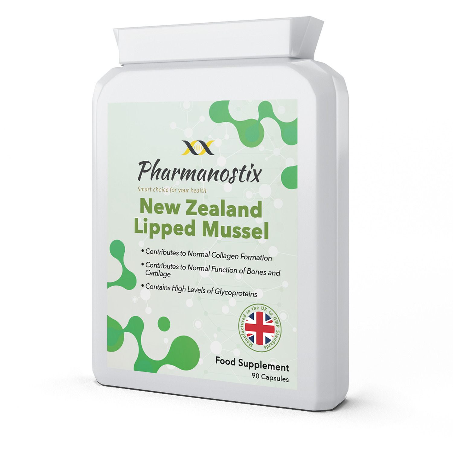 Green Lipped Mussel 500mg 90 Capsules - White