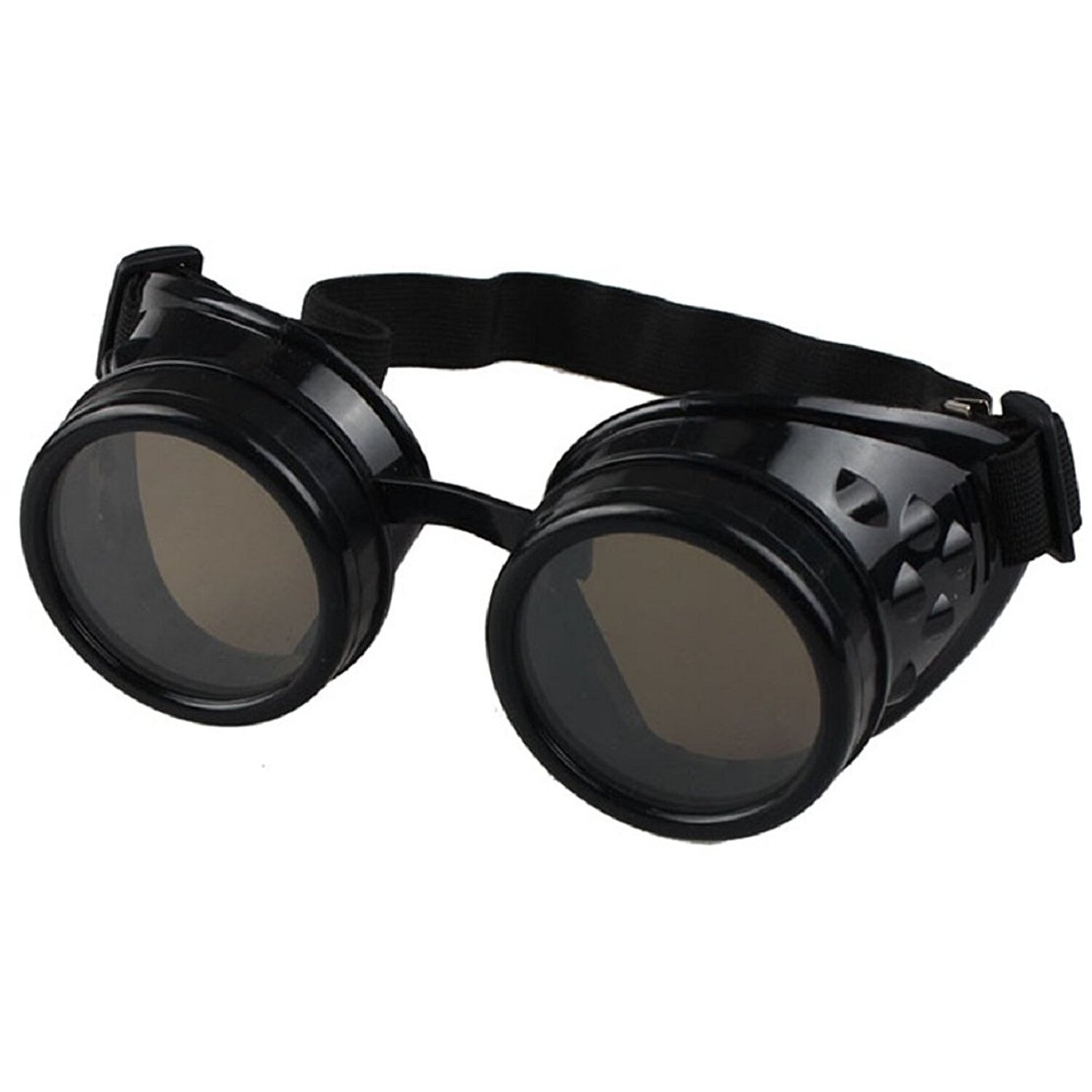 Steampunk Goggles Cyber Glasses Victorian Men Women Goth - Silver / Silver with Brown Lenses