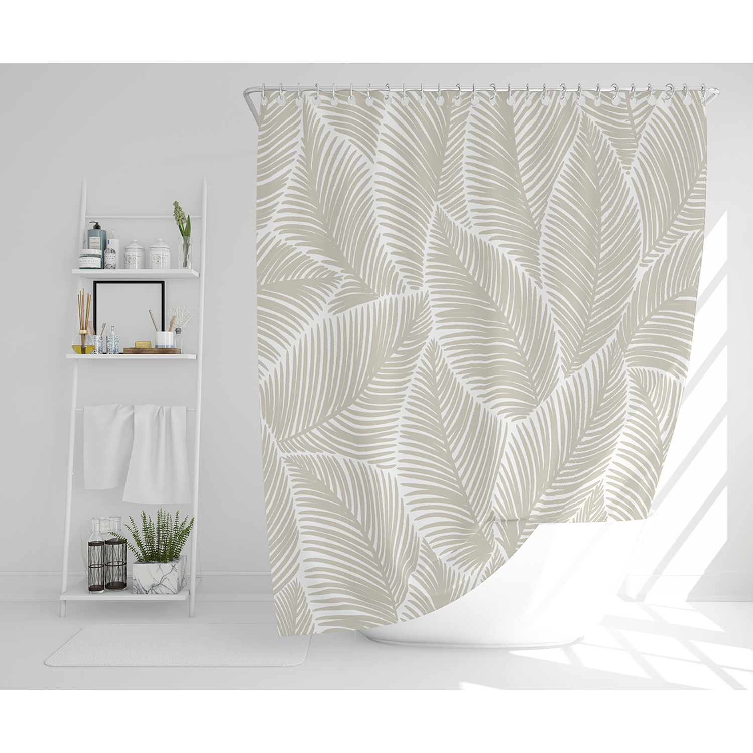 Artistic Abstract Leaves Shower Curtain - Brown