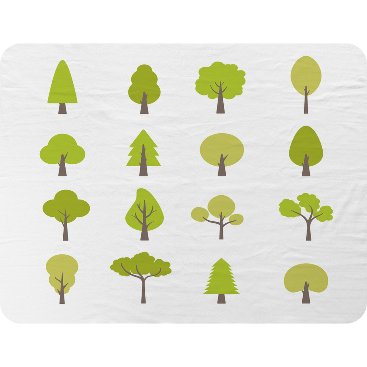 Tree Illustrations Blanket - Green