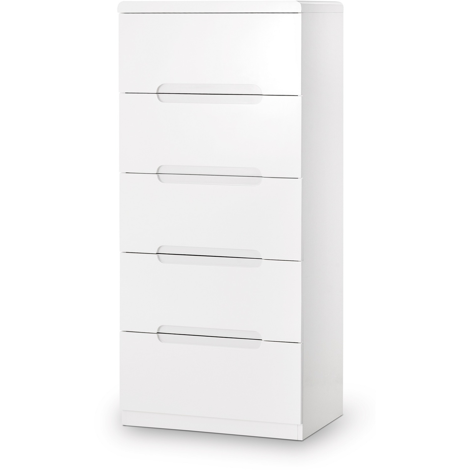 Julian Bowen Unisex High Gloss White Manhattan 3 Drawer 5 Drawer Tall Chest - Image 7