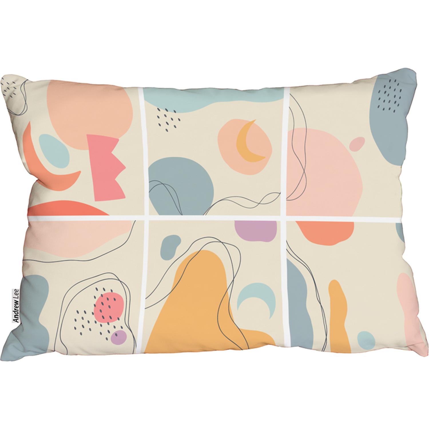 Hand Drawn Various Shapes And Doodle Objects Outdoor Cushion - Pink