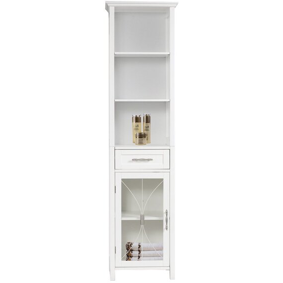 Teamson Home Wooden Bathroom Cabinet Multi Functional White 7978