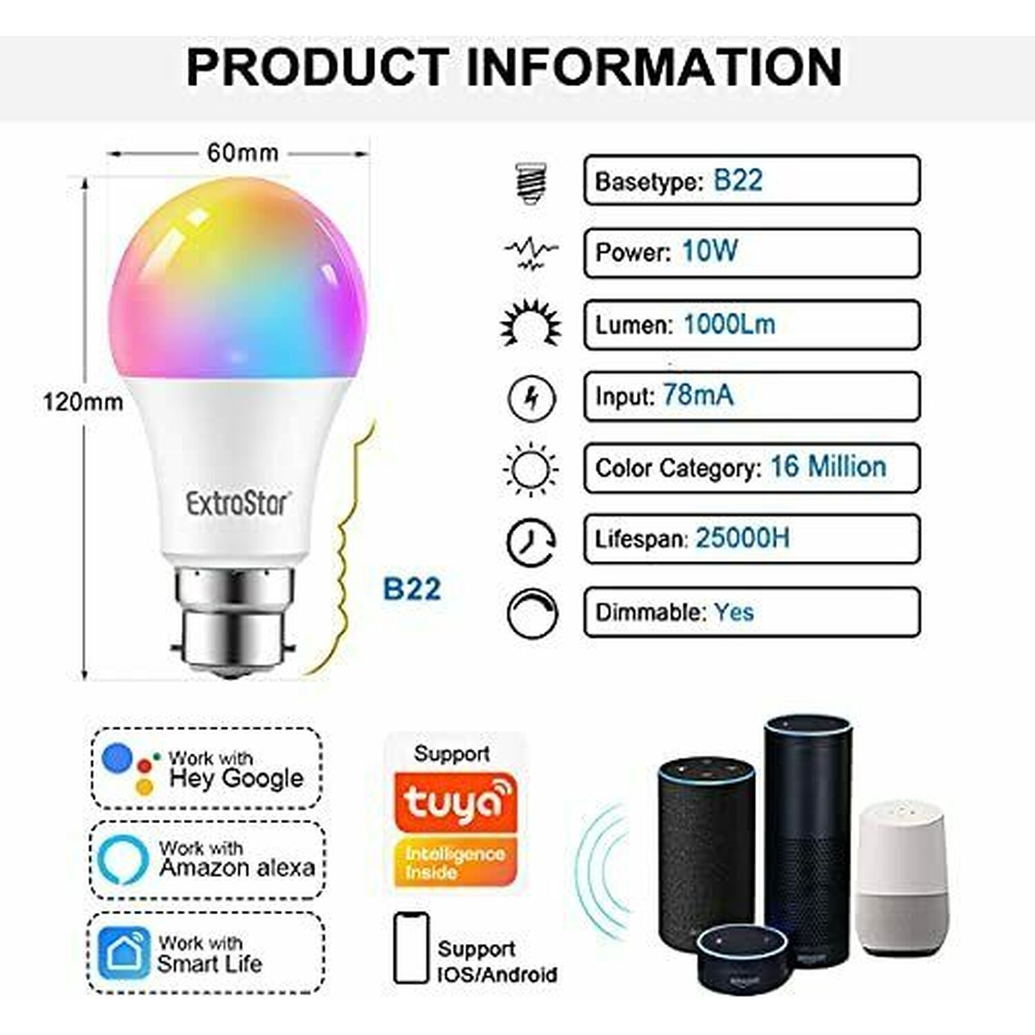 A60 Smart Led Wifi Bulb Energy Saving - White 1