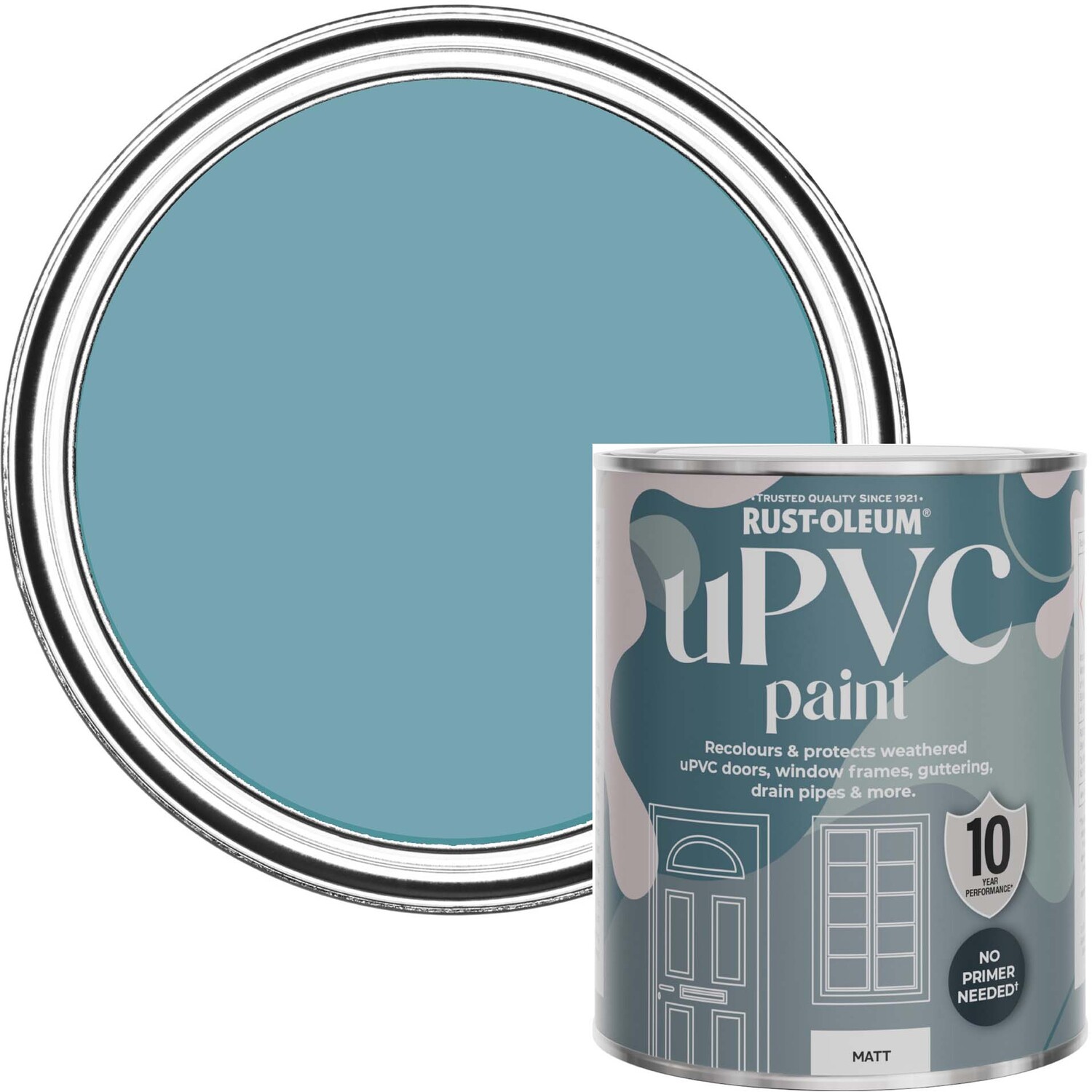 Rust-Oleum uPVC Door and Window Paint Matt Belgrave 750ml - Blue - Blue