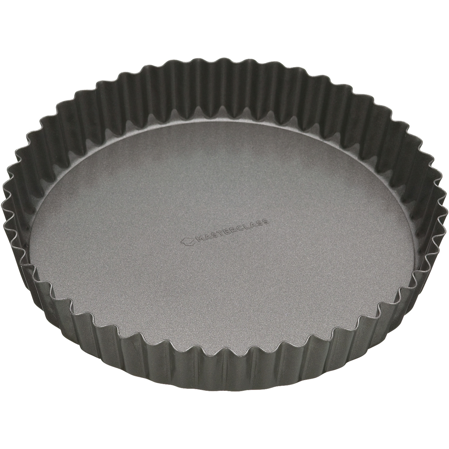 MasterClass Non-Stick 30cm Loose Base Fluted Quiche Tin - Grey