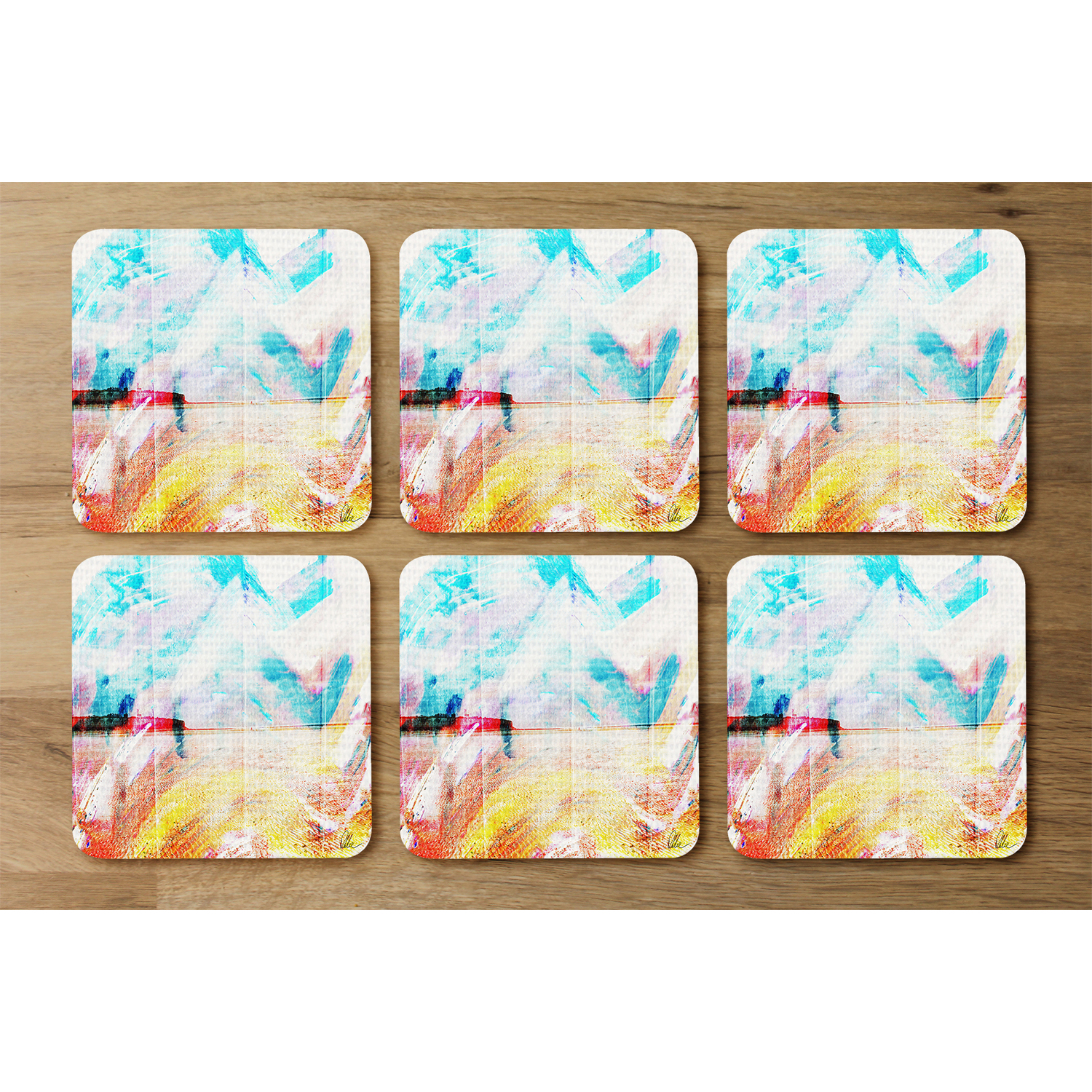 Beach View Cliffs Coaster - Blue