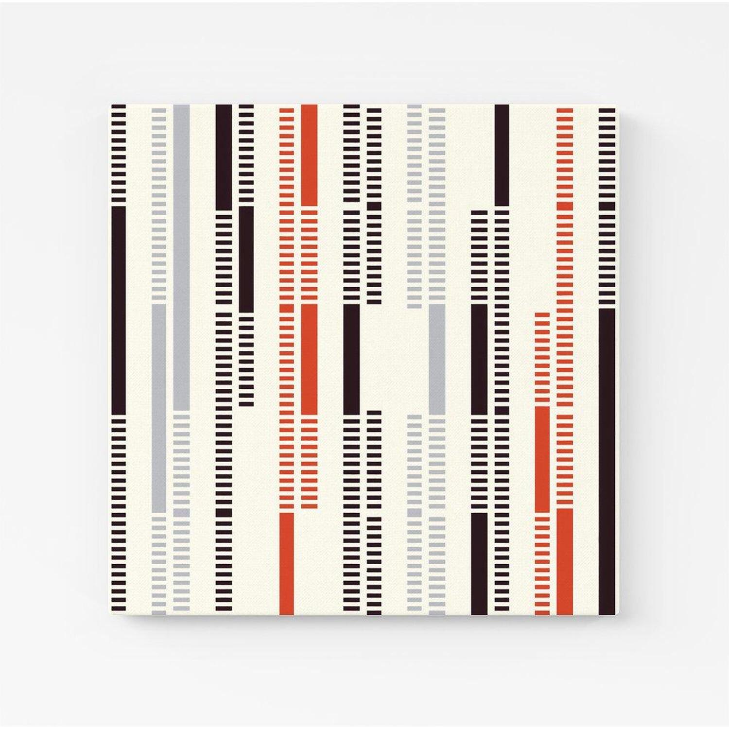 Warren Reed - Designer - Dashed Stroke Pattern Canvas Print - Red / Extra Large thumbnail