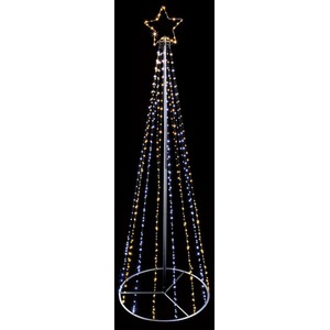 Pyramid Tree Light Warm And White LEDs 2.5M