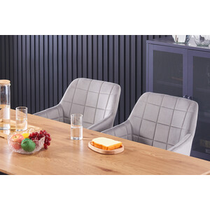 Dark Grey Set of 2 Camden Velvet Dining Chairs Upholstered for Kitchen Dining Room shot 2463807