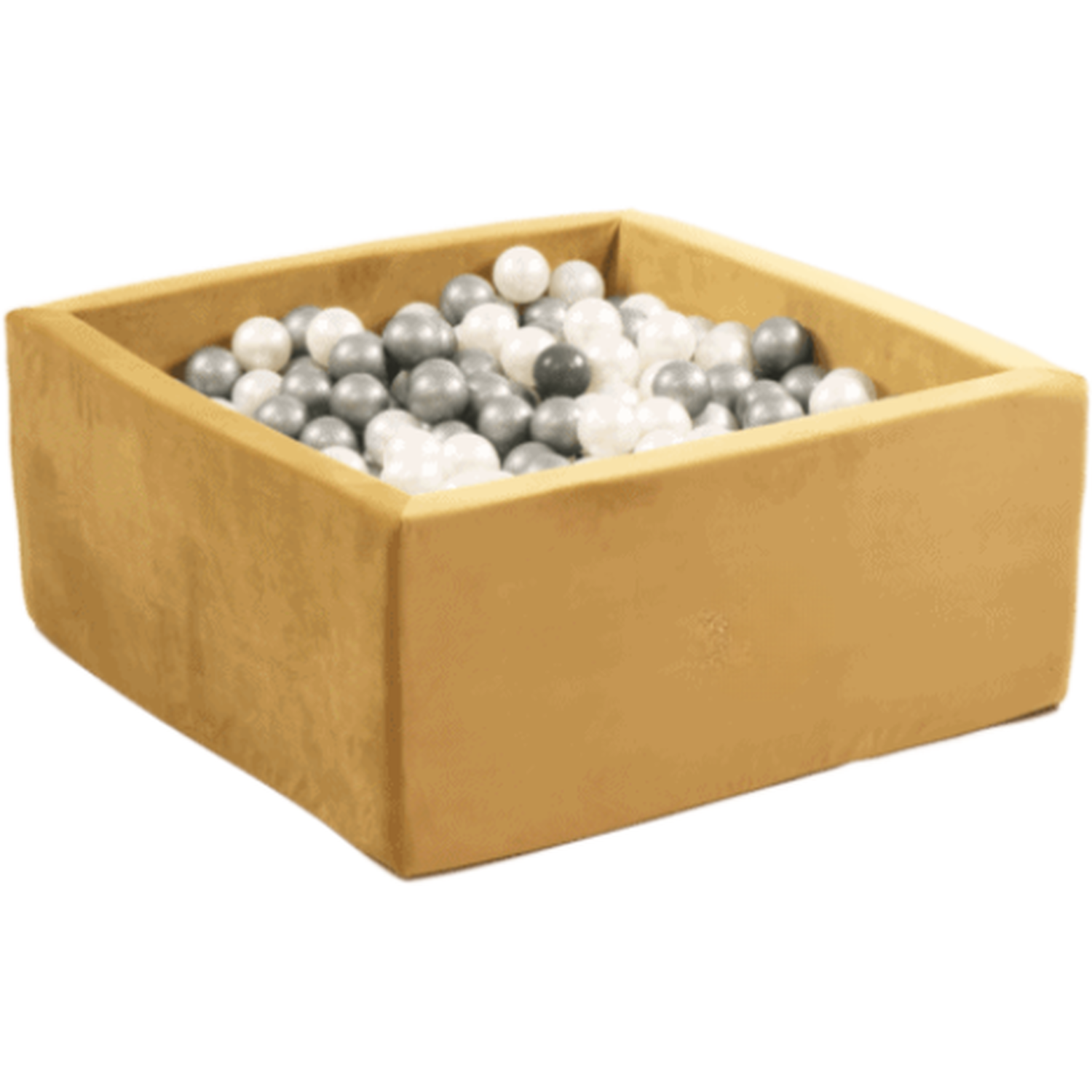 Image of Velvet Square Ball Pit - Gold