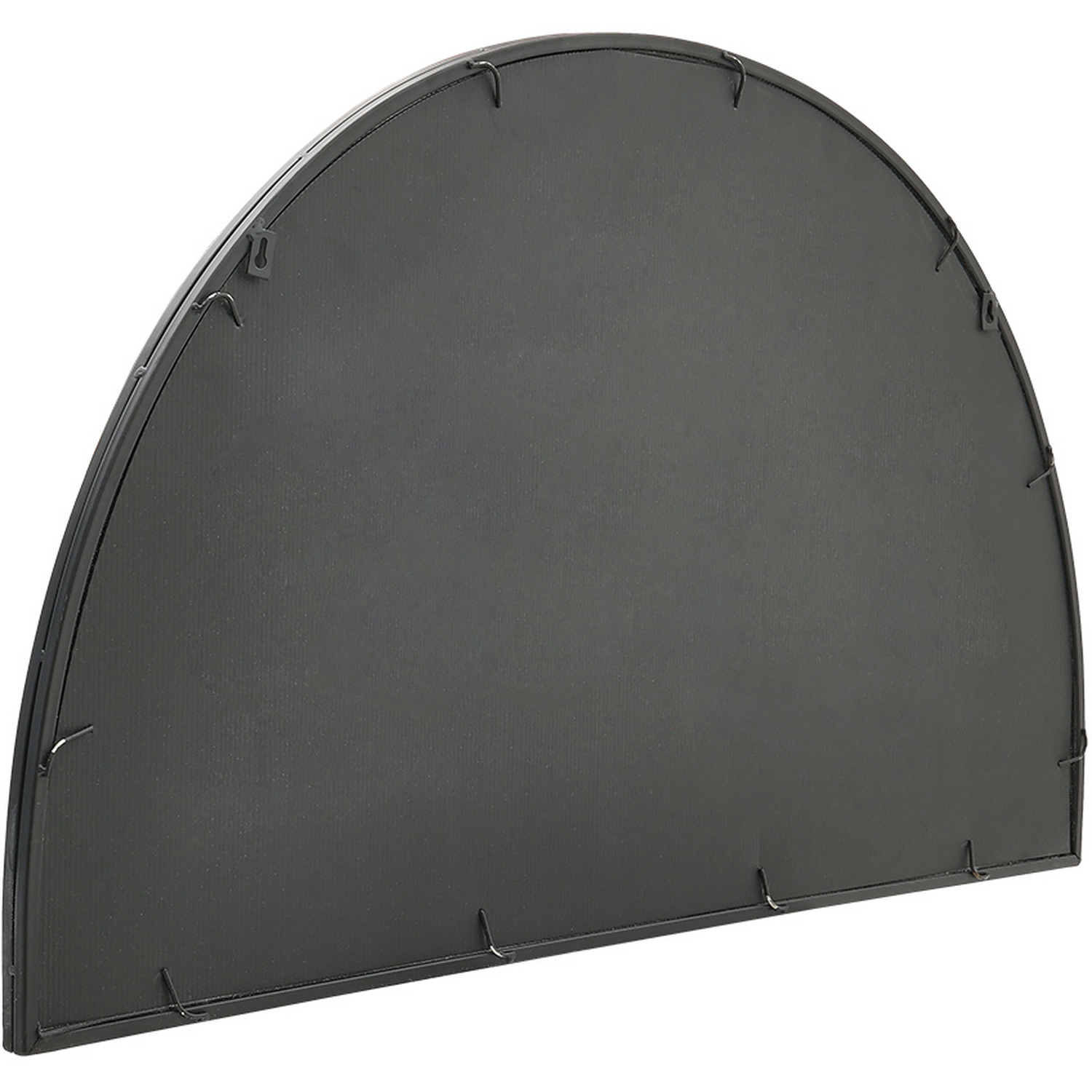Window Pane Half Circle Wall Mirror - Black