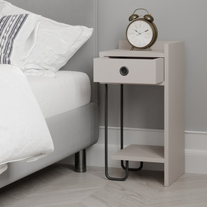 Mocha Grey Sirius Modern Bedside Table Right Module shot 3449526