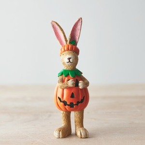 Rabbit in a Pumpkin Costume Figure
