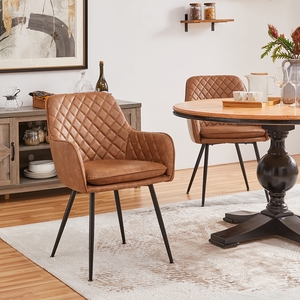 Set of 2 Modern PU Leather Dining Chairs