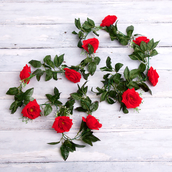 Best Artificial Red Silk Rose Garland