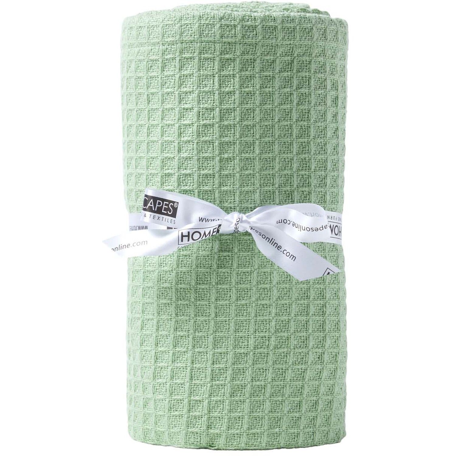 Organic Cotton Waffle Blanket - Sage / 150cm / 125 x 150 cm