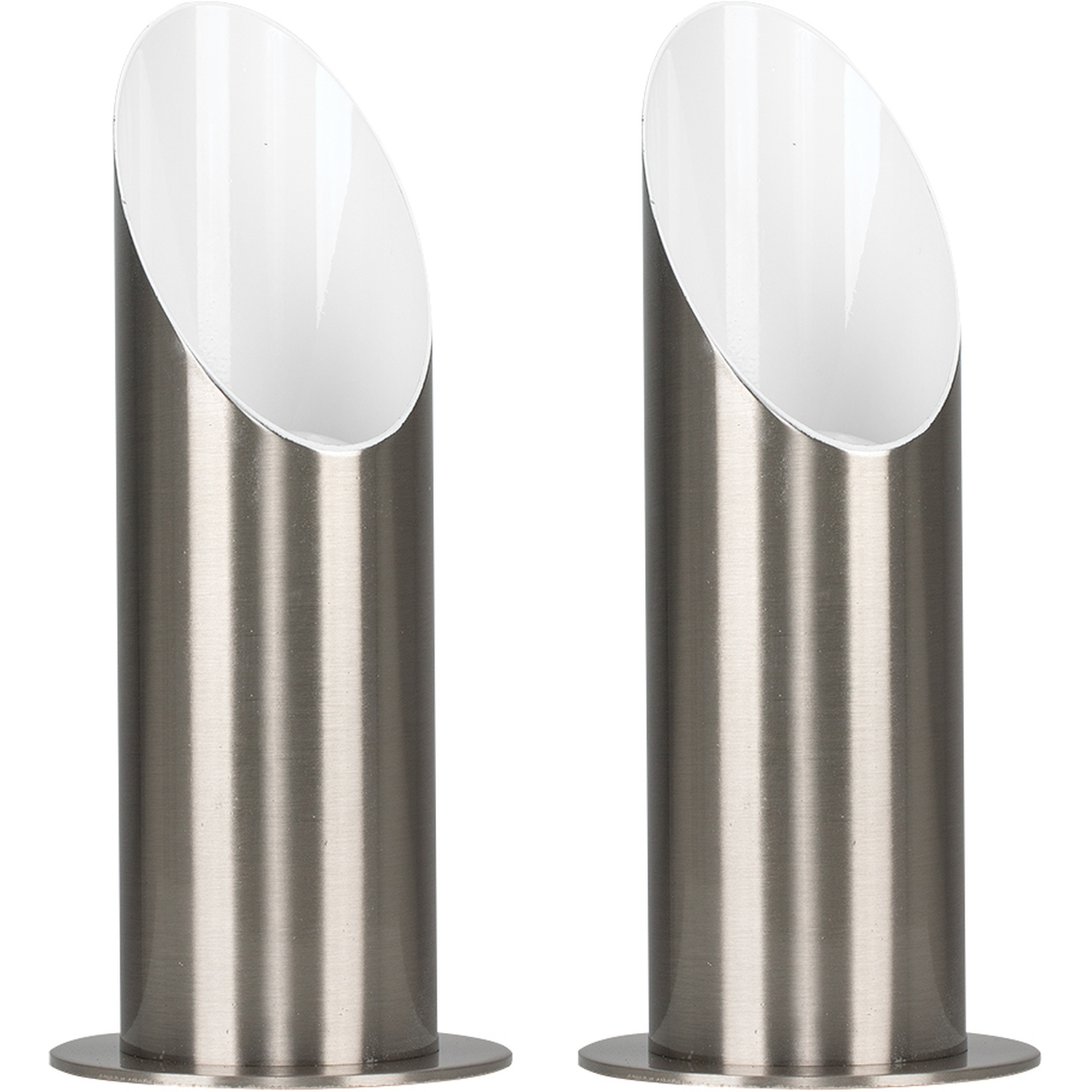 Image of Pair Of Brushed Chrome Table Floor&hellip;