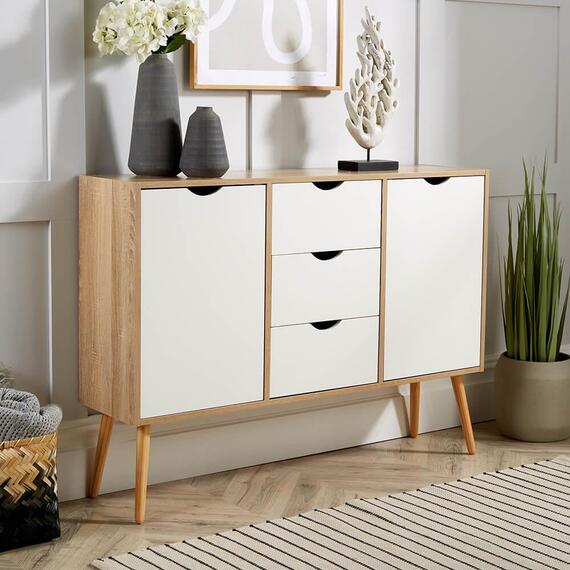 Home Source Boden 2 Door Sideboard with 3 Drawers Storage Unit